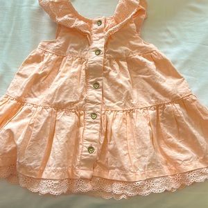 Beautiful cotton dress for 12-18 month old baby girl in Peach color
